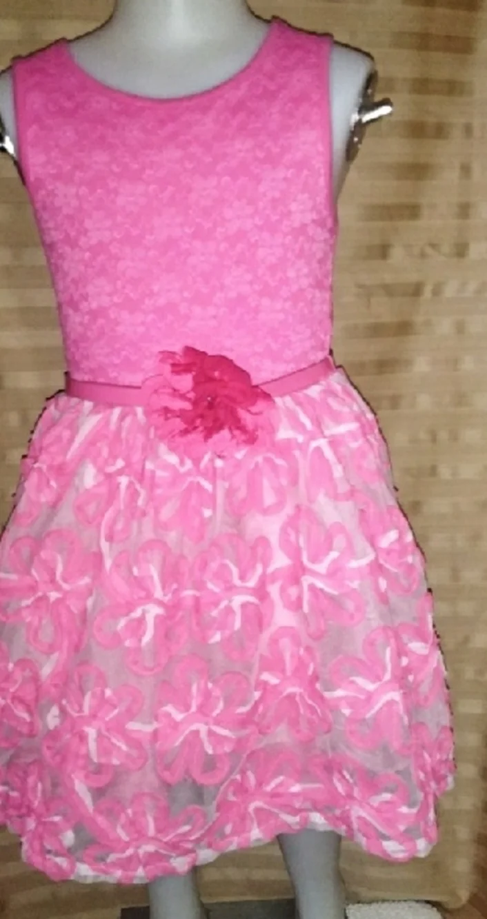 Children's place pink lace floral overlay …